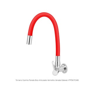 TORNEIRA DE COZINHA PAREDE, BICA ALTA ARTICULADA, ESTEVES